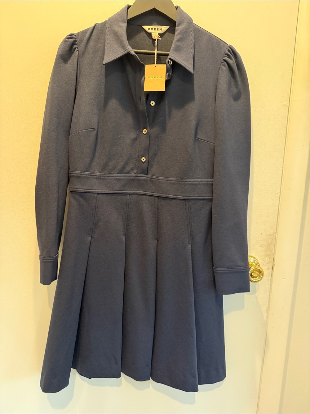 Boden Navy Long Sleeve Polo Skater Dress